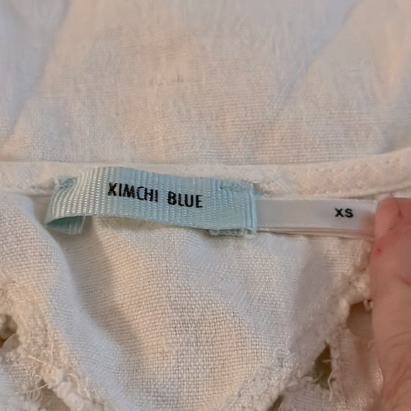 Urban Outfitters Kimchi Blue Sleeveless Beaded Crop‎ Top Size XS Cotton/Linen - Picture 7 of 9